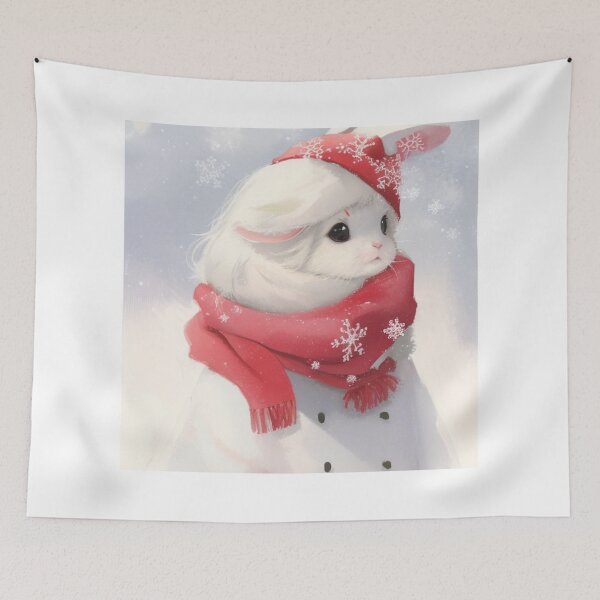 Item preview, Copia de Arctic Bunny with Snowflake Hat designed and sold by PetJoyPrintsCO.