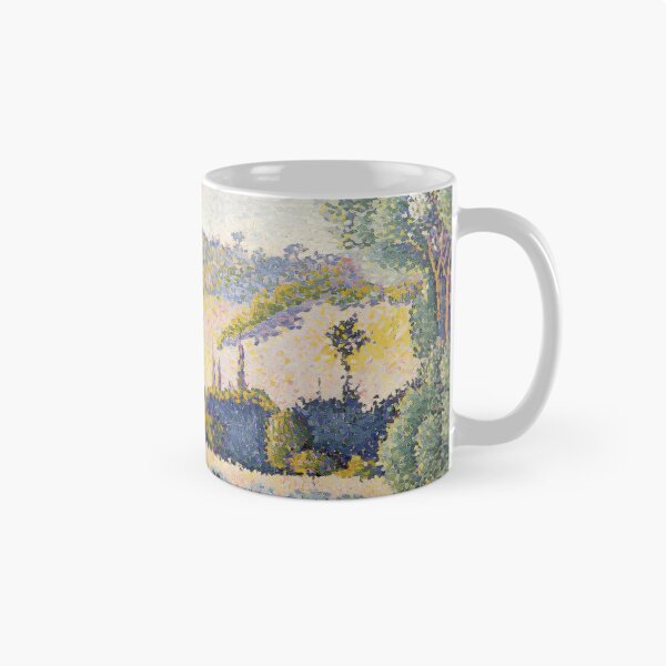 Item preview, Cross Golden Provençal Cypress Pointillist Print designed and sold by LaFabricaArt.