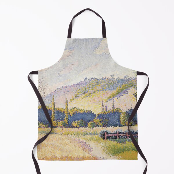 Item preview, Cross Golden Provençal Cypress Pointillist Print designed and sold by LaFabricaArt.