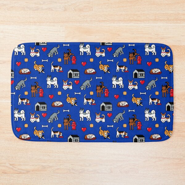 Item preview, Pixel Dogs on Blue Background designed and sold by illucalliart.