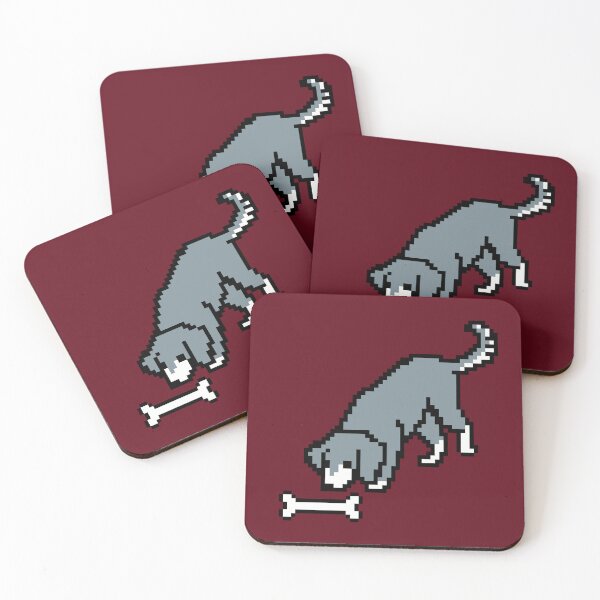 Item preview, Pixel Dogs on Dark Scarlet Background designed and sold by illucalliart.