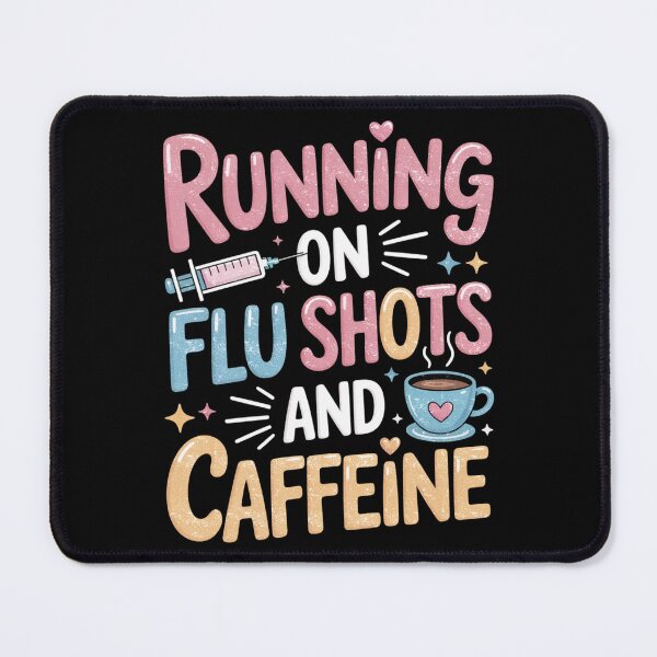 Item preview, Running On Flu Shots And Caffeine Funny Nurse Design designed and sold by FreshVibe Prints.