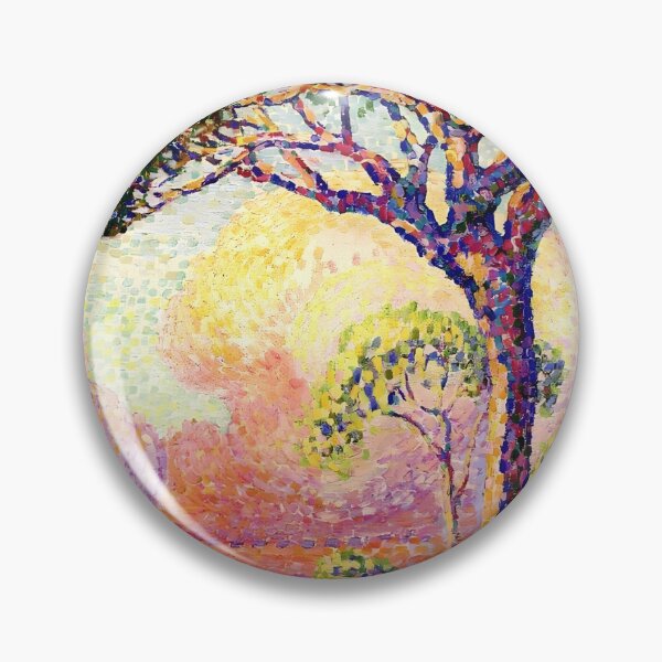 Item preview, Cross Luminous Pine Tree Vibrant Luminist Poster designed and sold by LaFabricaArt.