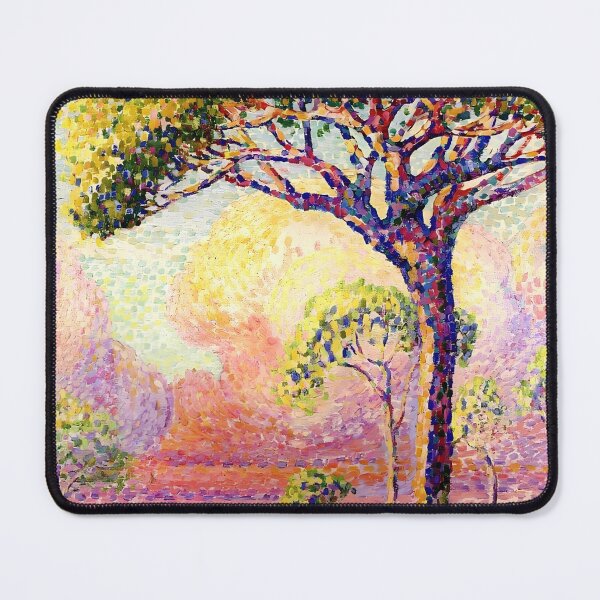 Item preview, Cross Luminous Pine Tree Vibrant Luminist Poster designed and sold by LaFabricaArt.