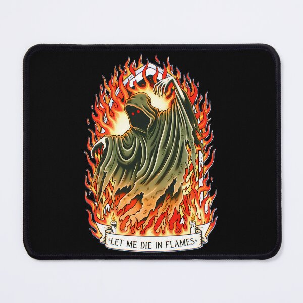 Item preview, LET ME DIE IN FLAMES - Grim Reaper on Fire designed and sold by CoffinsArt.