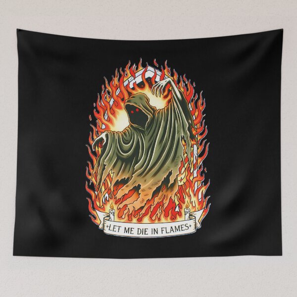 Item preview, LET ME DIE IN FLAMES - Grim Reaper on Fire designed and sold by CoffinsArt.