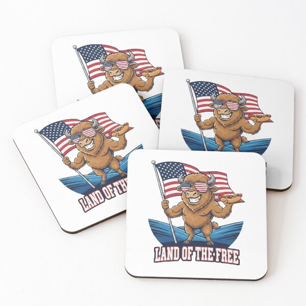 Item preview, Land of the Free | Patriotic Bison Hot Dog BBQ Art designed and sold by TheArtForge.