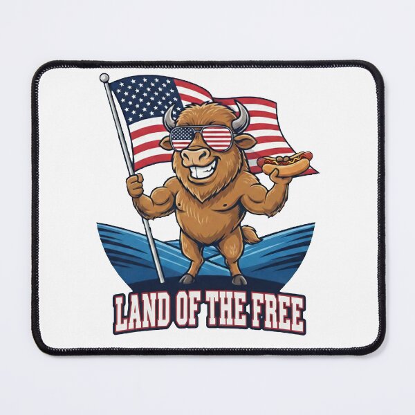 Item preview, Land of the Free | Patriotic Bison Hot Dog BBQ Art designed and sold by TheArtForge.