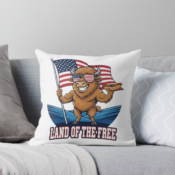Item preview, Land of the Free | Patriotic Bison Hot Dog BBQ Art designed and sold by TheArtForge.