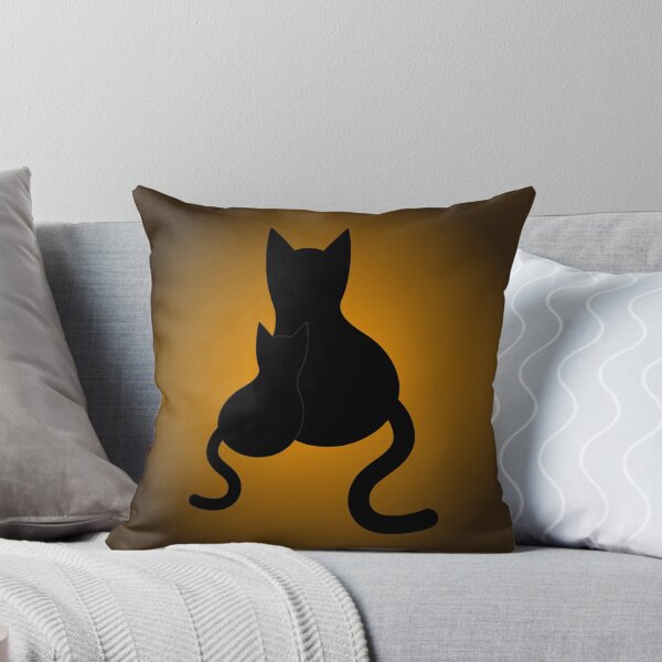 Aperçu de l'œuvre Chat noir et chaton à motifs créée et vendue par CJ Ramirez Art.