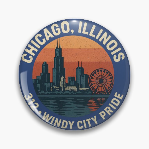 Item preview, Chicago, Illinois – 312 Windy City Pride Retro Skyline designed and sold by Laughprints.