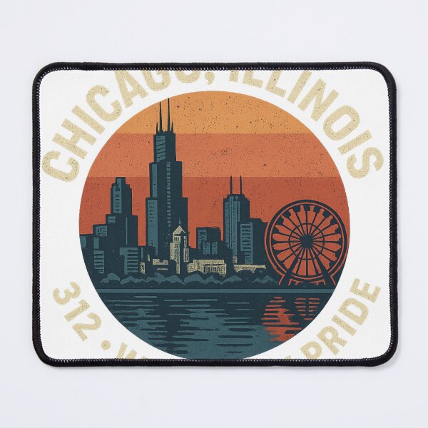 Item preview, Chicago, Illinois – 312 Windy City Pride Retro Skyline designed and sold by Laughprints.