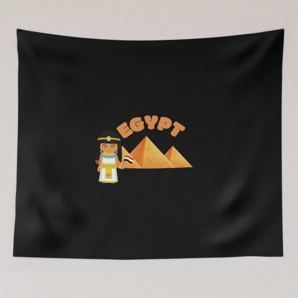 Item preview, Cute Egyptian Girl with Pyramids – Egypt Cartoon Design designed and sold by ZentroShop.