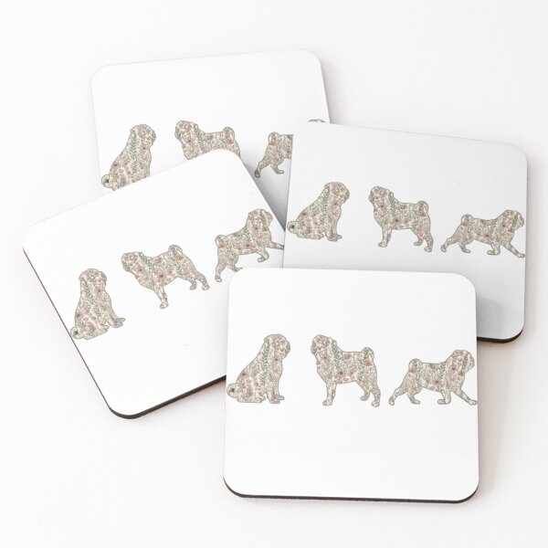 Item preview, Floral Pug Silhouette Art – Elegant Botanical Pug Design  designed and sold by THISPUGVIBE.