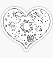 Space heart Sticker