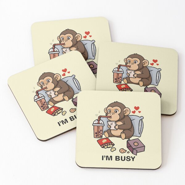 Item preview, Funny Chimpanzee Im Busy Boba Tea Zoo Boys Girls Kids designed and sold by rafaeltto.