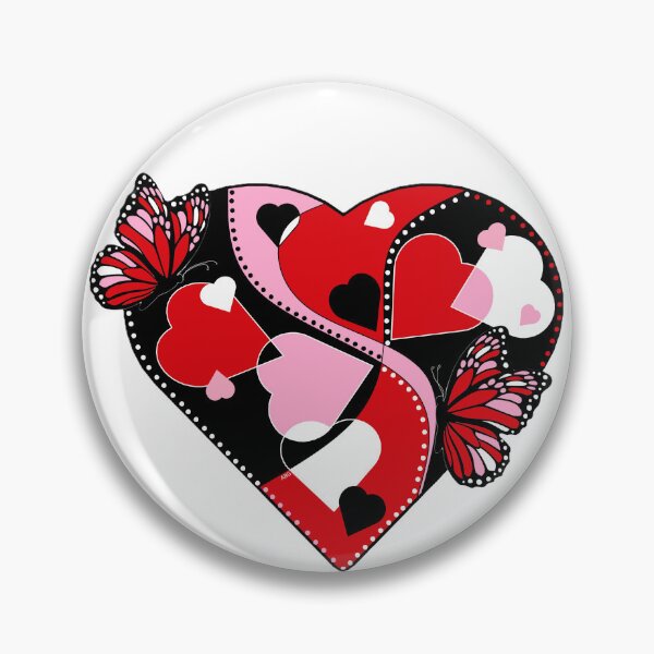 Item preview, Hearts - Black, Red, Pink, White Hearts and Butterflies - Love  designed and sold by ABG Inspirational Art.