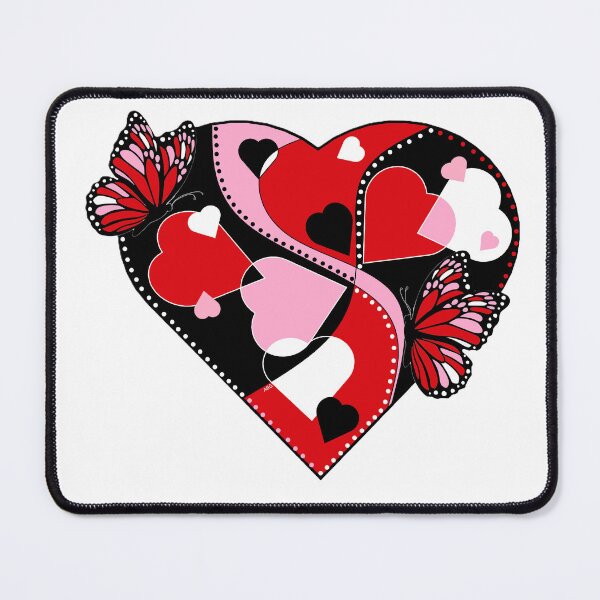Item preview, Hearts - Black, Red, Pink, White Hearts and Butterflies - Love  designed and sold by ABG Inspirational Art.