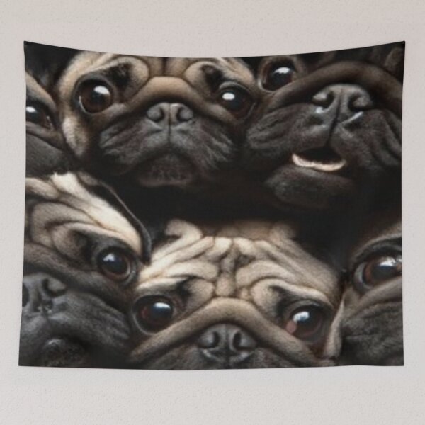 Item preview, Pug Overload – Funny Cute Pug Faces Collage designed and sold by THISPUGVIBE.
