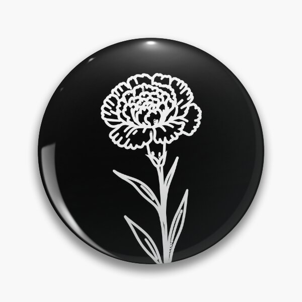 Item preview, White Carnation Flower One Side on Black Shapes Mania designed and sold by Shapes-Mania.