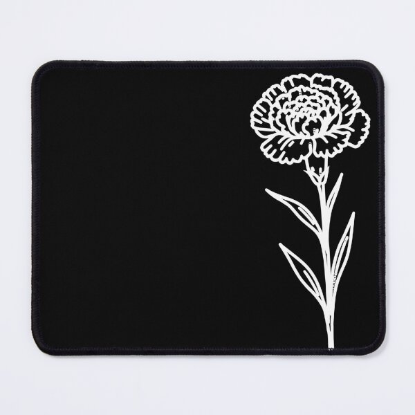 Item preview, White Carnation Flower One Side on Black Shapes Mania designed and sold by Shapes-Mania.