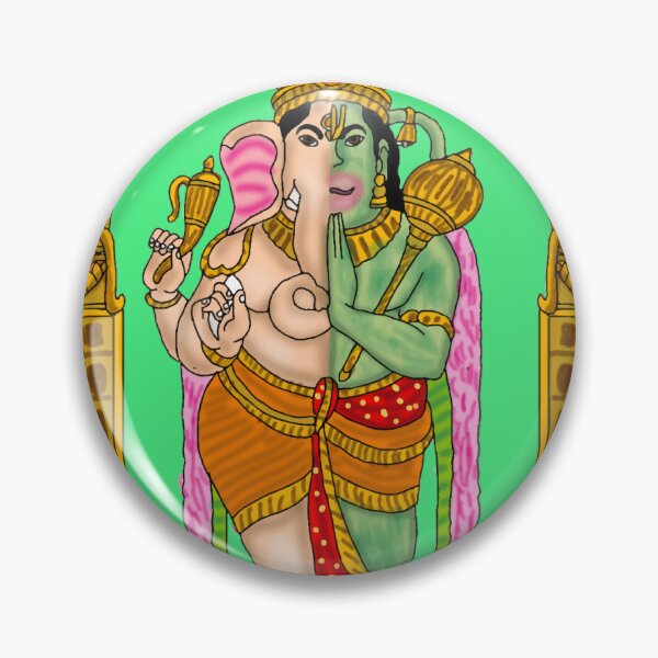 Item preview, Adhyanta Prabhu – Ganesha Hanuman Fusion Divine Hindu Art designed and sold by Harshit_Digital_Arts.