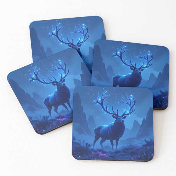 Item preview, Ancient Stag With Antlers That Twist Into Celestial Constellations Stands In A Misty Alien Landscape designed and sold by Wiss2Arts.