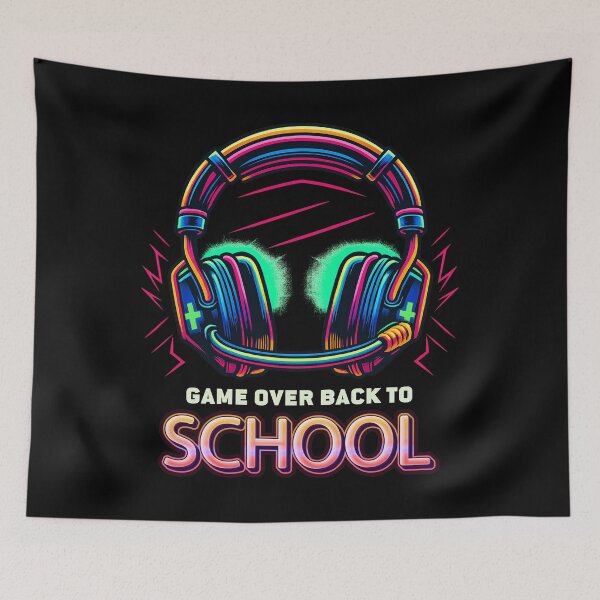 Item preview, Game Over, Back to School – Neon Headphones Gamer Design designed and sold by LarryMBrown.
