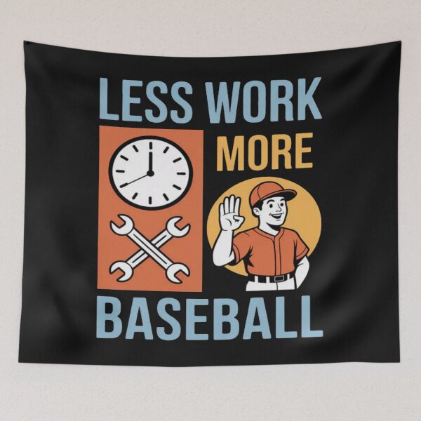 Item preview, Less Work More Baseball Split Scene  designed and sold by JenniferRudol.