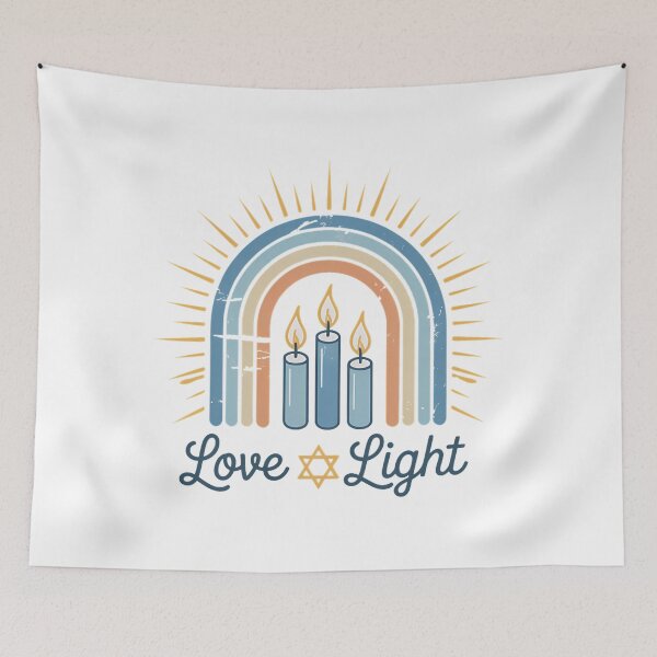 Item preview, Love & Light Jewish Happy Hanukkah Latke Menorah Chanukah designed and sold by PunkNation-Arts.