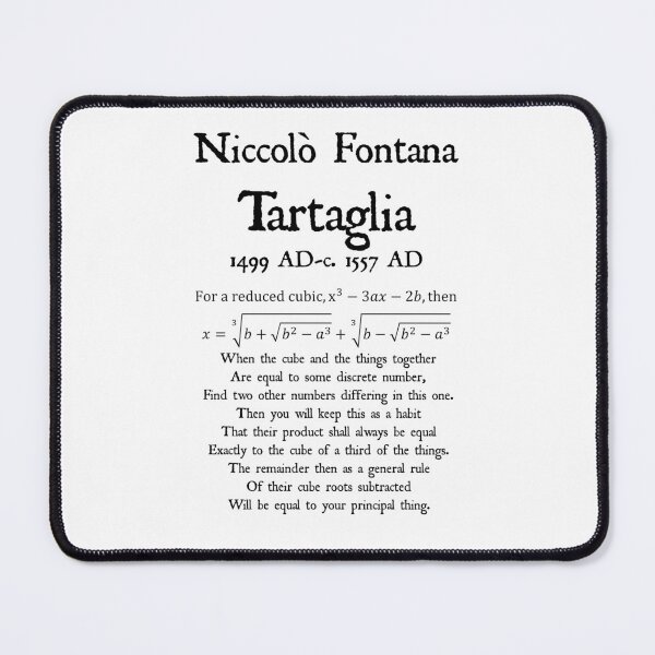 Item preview, Nerdy Vintage Tartaglia Cubic Formula Math Science Teacher Black Text designed and sold by MathWare MathClips.
