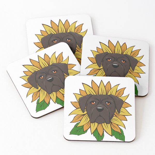 Item preview, Cute Cane Corso Dog on Sunflower designed and sold by Jaudaux Designs.