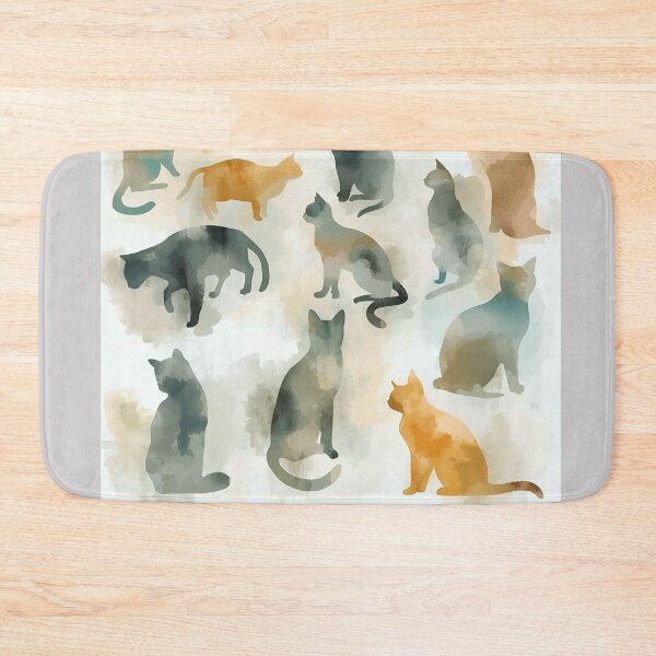 Item preview, Artful Cat Silhouettes in Soft Colors designed and sold by Naturich.