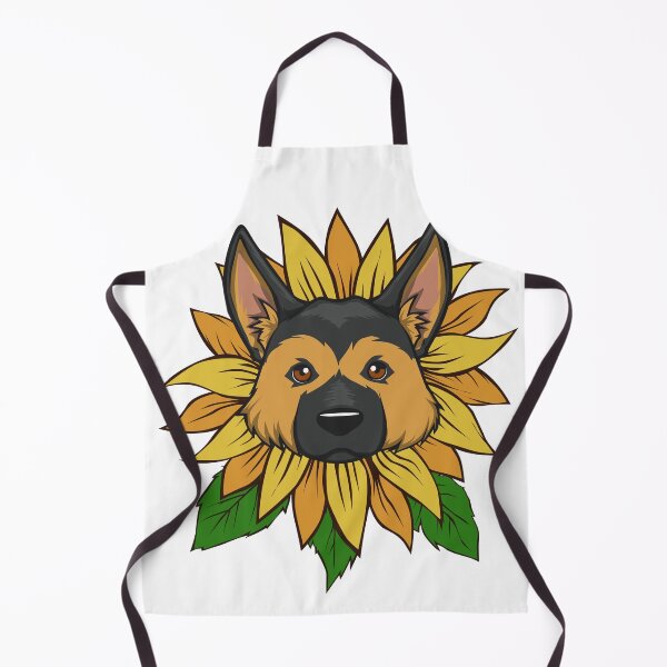 Item preview, Cute German Shepherd Dog on Sunflower designed and sold by Jaudaux Designs.