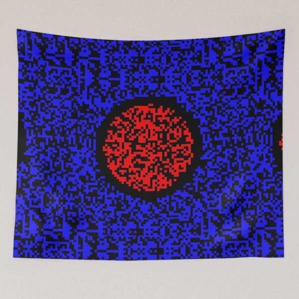 Item preview, Red Motion Illusion – Hypnotic Blue Square Art designed and sold by TicoTuftCR.