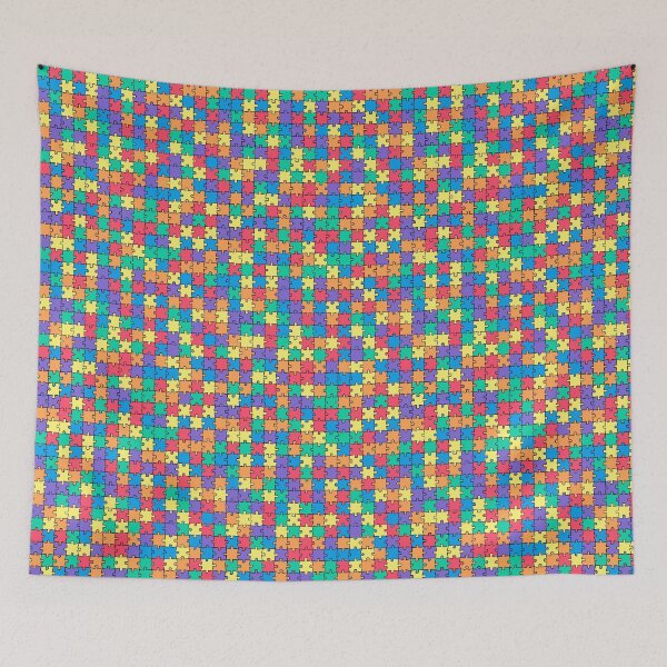 Item preview, Solid Puzzle Grid — Fun Colorful Jigsaw Pattern designed and sold by BeccaAnnArt.