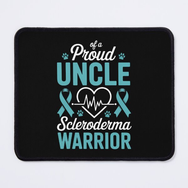 Item preview, proud uncle Scleroderma warrior awareness ribbon Teal designed and sold by HellD3vil-Art.