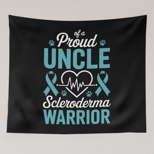 Item preview, proud uncle Scleroderma warrior awareness ribbon Teal designed and sold by HellD3vil-Art.