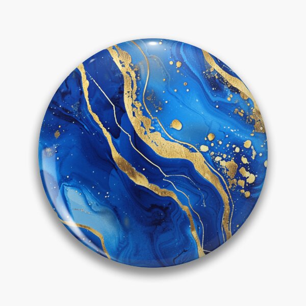 Item preview, Calming Blue Marbled Abstract With Golden Artsy Veins  designed and sold by DEC02.