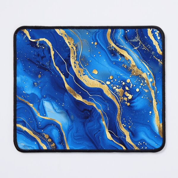 Item preview, Calming Blue Marbled Abstract With Golden Artsy Veins designed and sold by DEC02.
