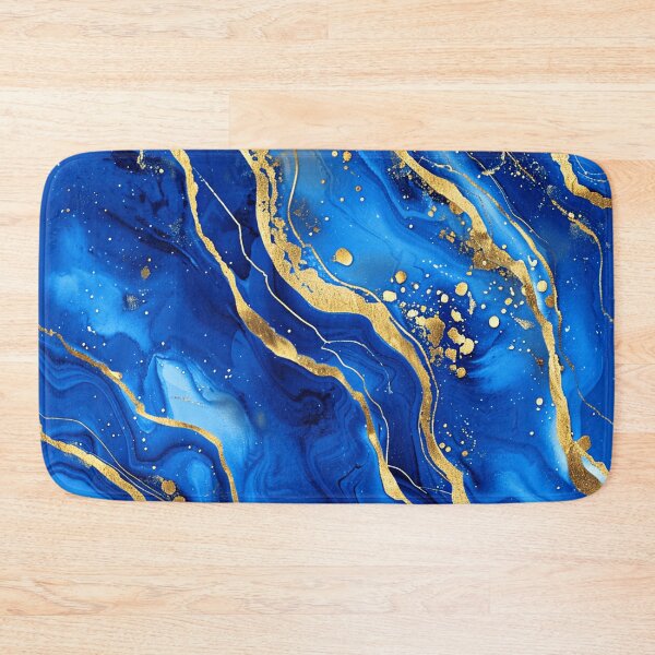 Item preview, Calming Blue Marbled Abstract With Golden Artsy Veins  designed and sold by DEC02.