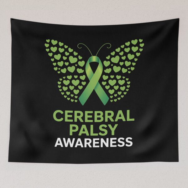 Item preview, Butterfly Cerebral Palsy Awareness CP Green Ribbon Support designed and sold by Moon-Ape.