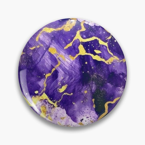 Item preview, Royal Purple And Golden Veins Marbled Art Abstract designed and sold by DEC02.