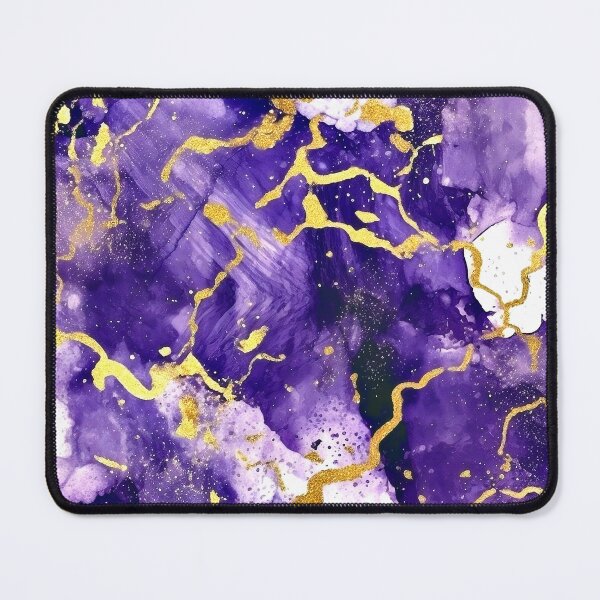 Item preview, Royal Purple And Golden Veins Marbled Art Abstract designed and sold by DEC02.