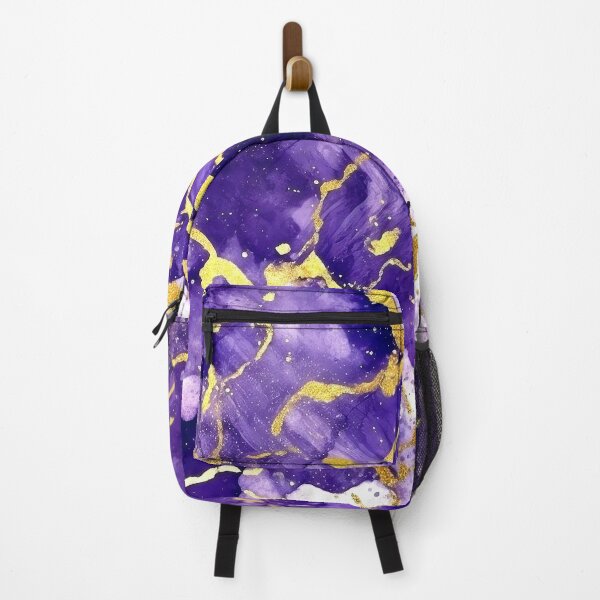 Item preview, Royal Purple And Golden Veins Marbled Art Abstract designed and sold by DEC02.