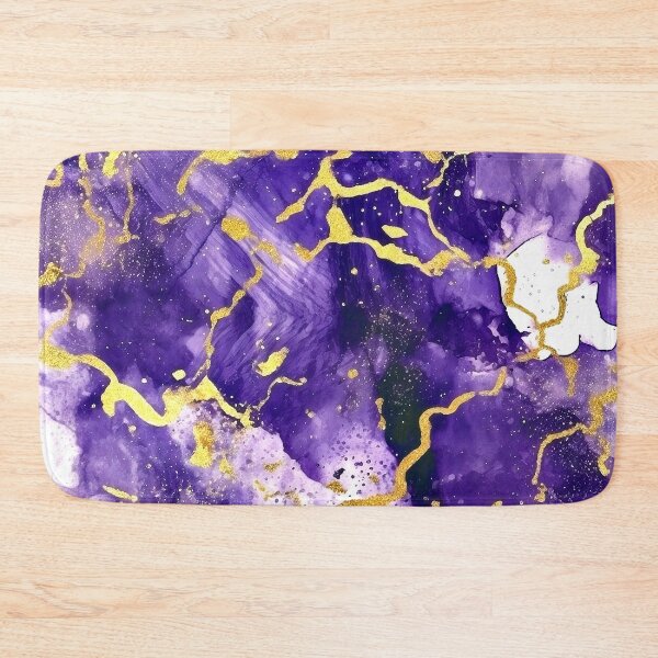 Item preview, Royal Purple And Golden Veins Marbled Art Abstract designed and sold by DEC02.