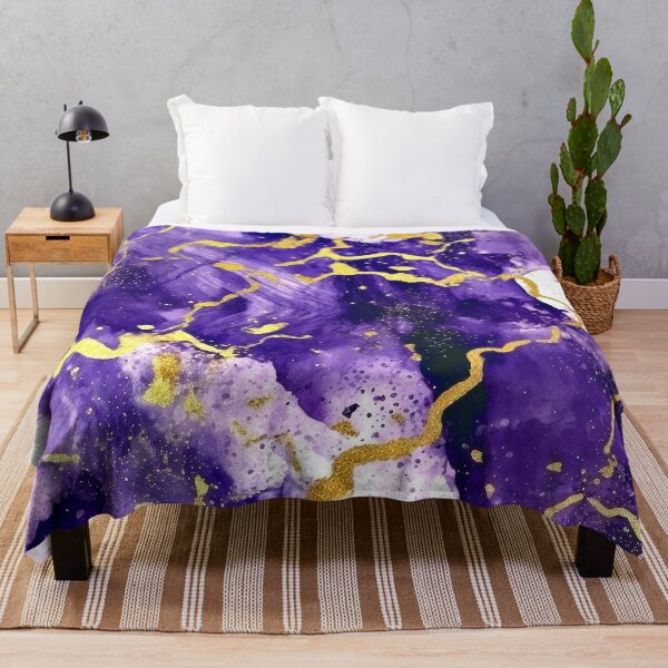 Item preview, Royal Purple And Golden Veins Marbled Art Abstract designed and sold by DEC02.