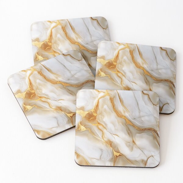 Item preview, Elegant Alabaster-White (Faux) Marble With Golden Veins designed and sold by DEC02.