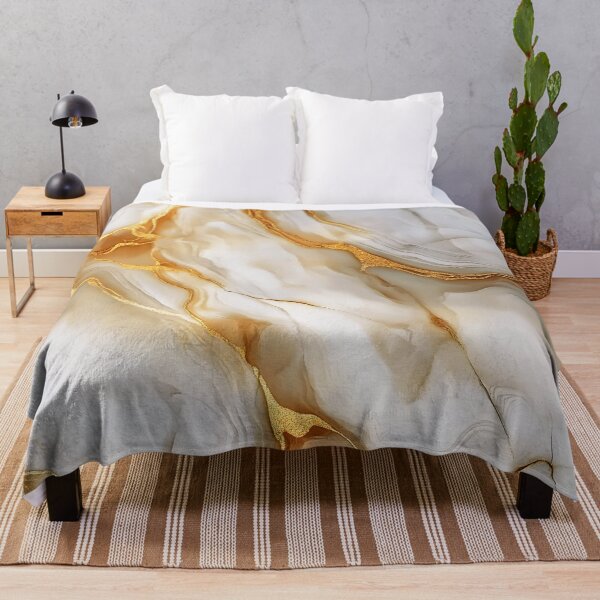 Item preview, Elegant Alabaster-White (Faux) Marble With Golden Veins designed and sold by DEC02.