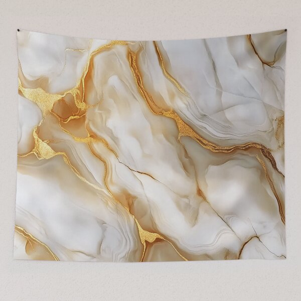 Item preview, Elegant Alabaster-White (Faux) Marble With Golden Veins designed and sold by DEC02.